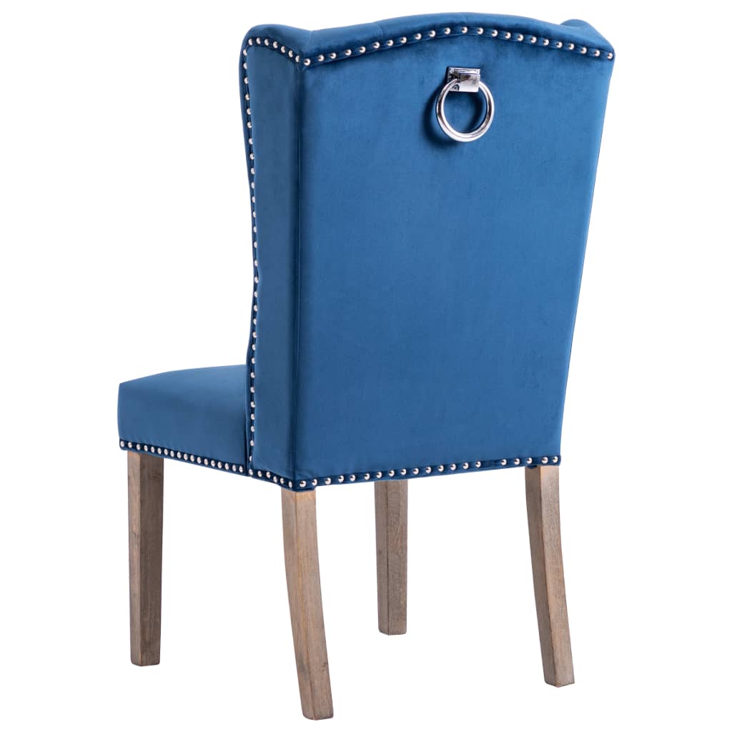 Esszimmerstühle 4 Stk. Blau Samt