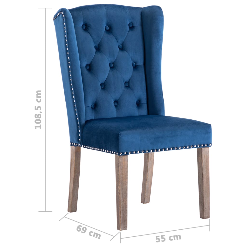 Esszimmerstühle 4 Stk. Blau Samt