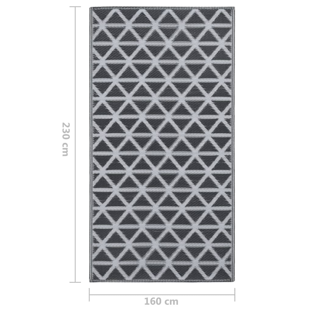 Outdoor-Teppich ARAKIL Schwarz 160x230 cm PP