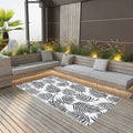 Outdoor-Teppich ARAKIL Weiß und Schwarz 160x230 cm PP