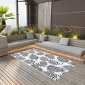 Outdoor-Teppich ARAKIL Weiß und Schwarz 190x290 cm PP