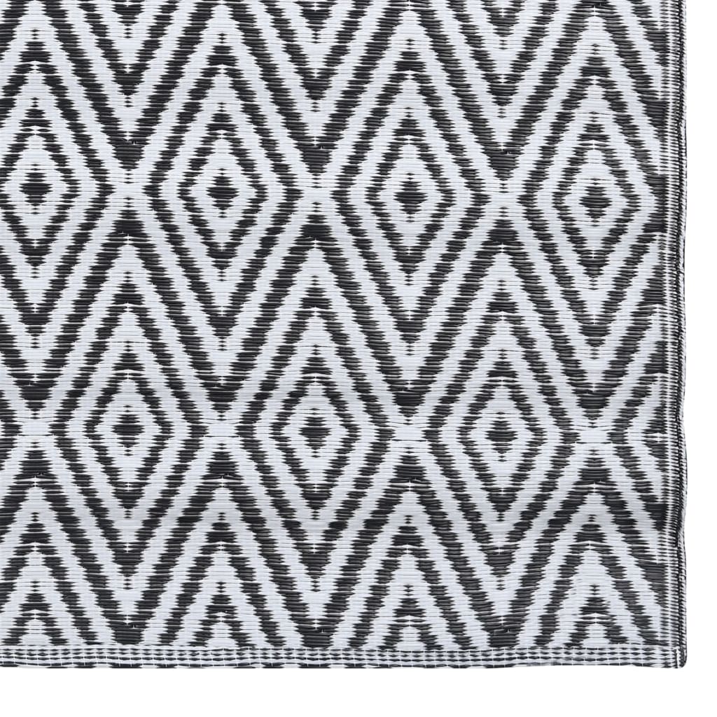 Outdoor-Teppich ARAKIL Weiß und Schwarz 160x230 cm PP