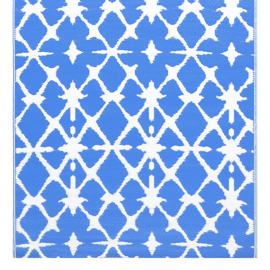 Outdoor-Teppich ARAKIL Weiß und Blau 190x290 cm PP