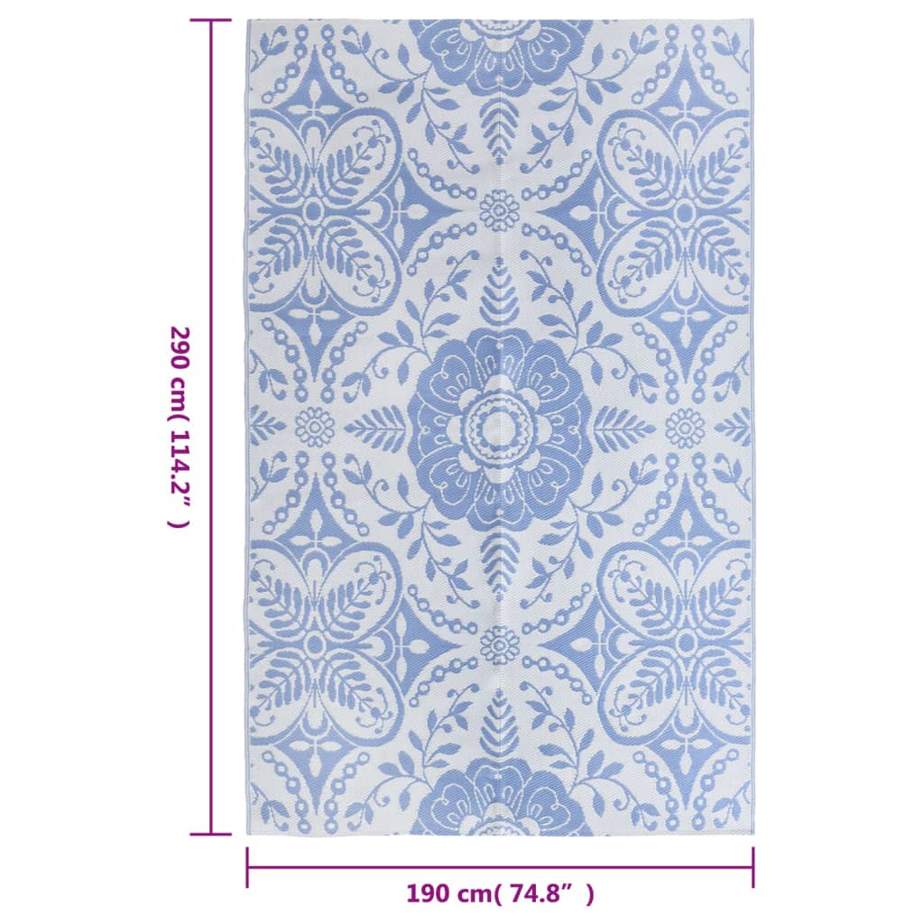 Outdoor-Teppich ARAKIL Babyblau 190x290 cm PP