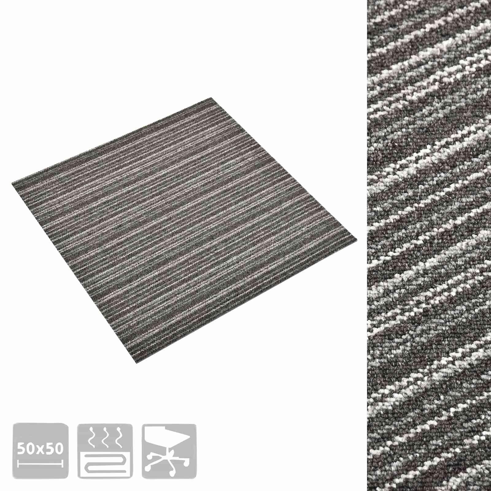 Teppich 20 pcs Gestreiftes Anthrazit 50 x 50 cm