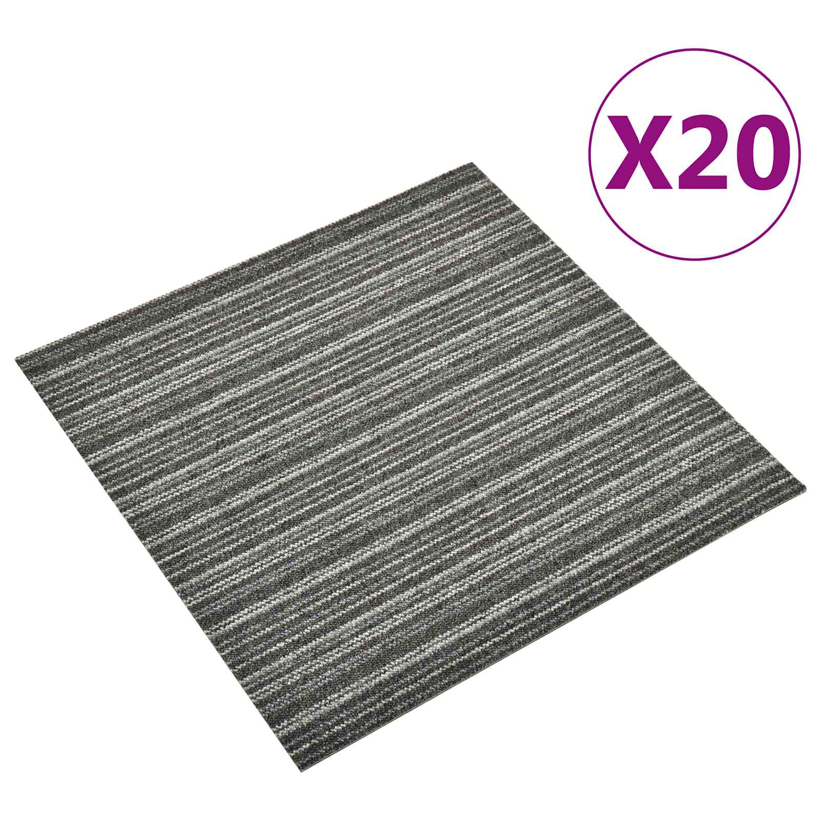 Teppich 20 pcs Gestreiftes Anthrazit 50 x 50 cm
