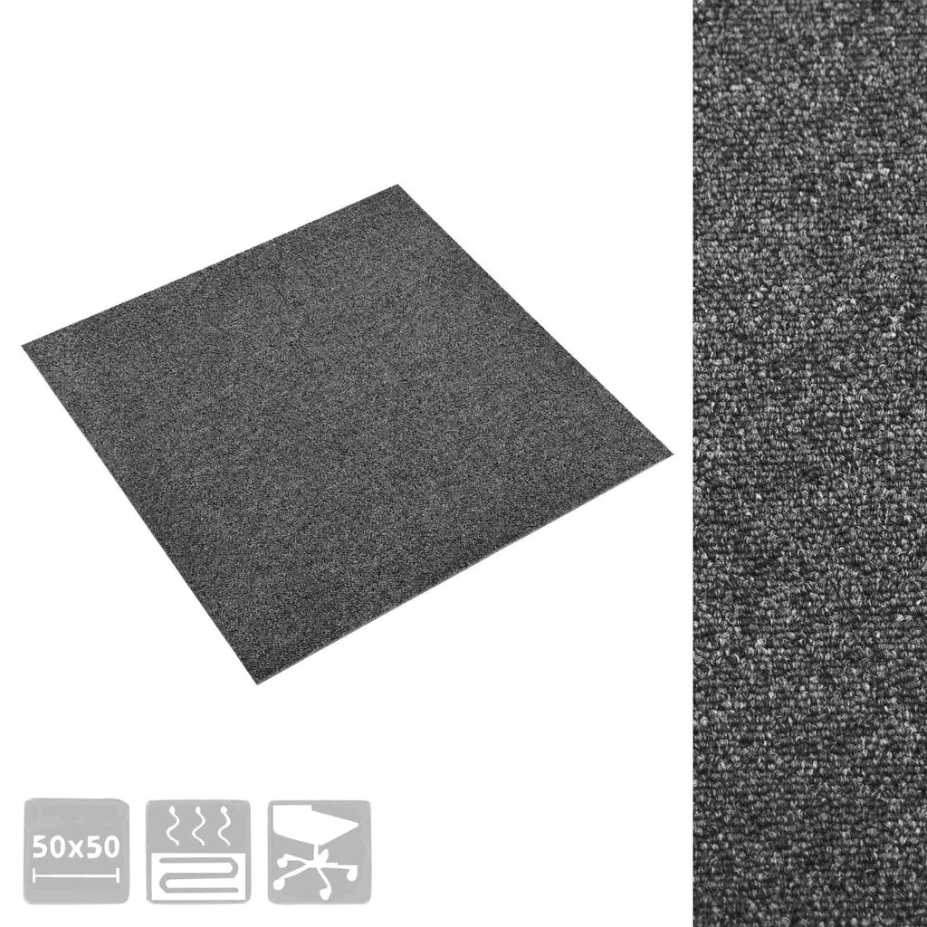 Teppich 20 pcs Anthrazit 50 x 50 cm 100% Polypropylen