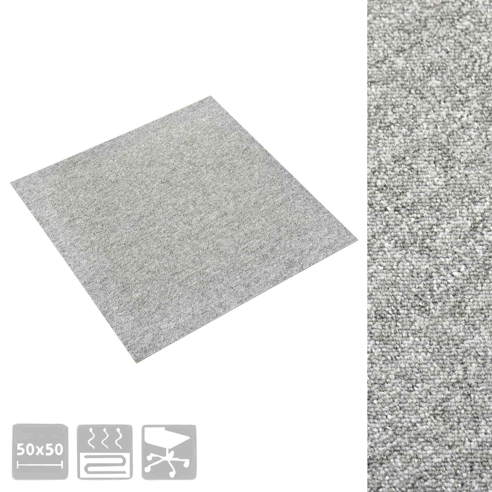 Teppich 20 pcs Hellgrau 50 x 50 cm 100% Polypropylen