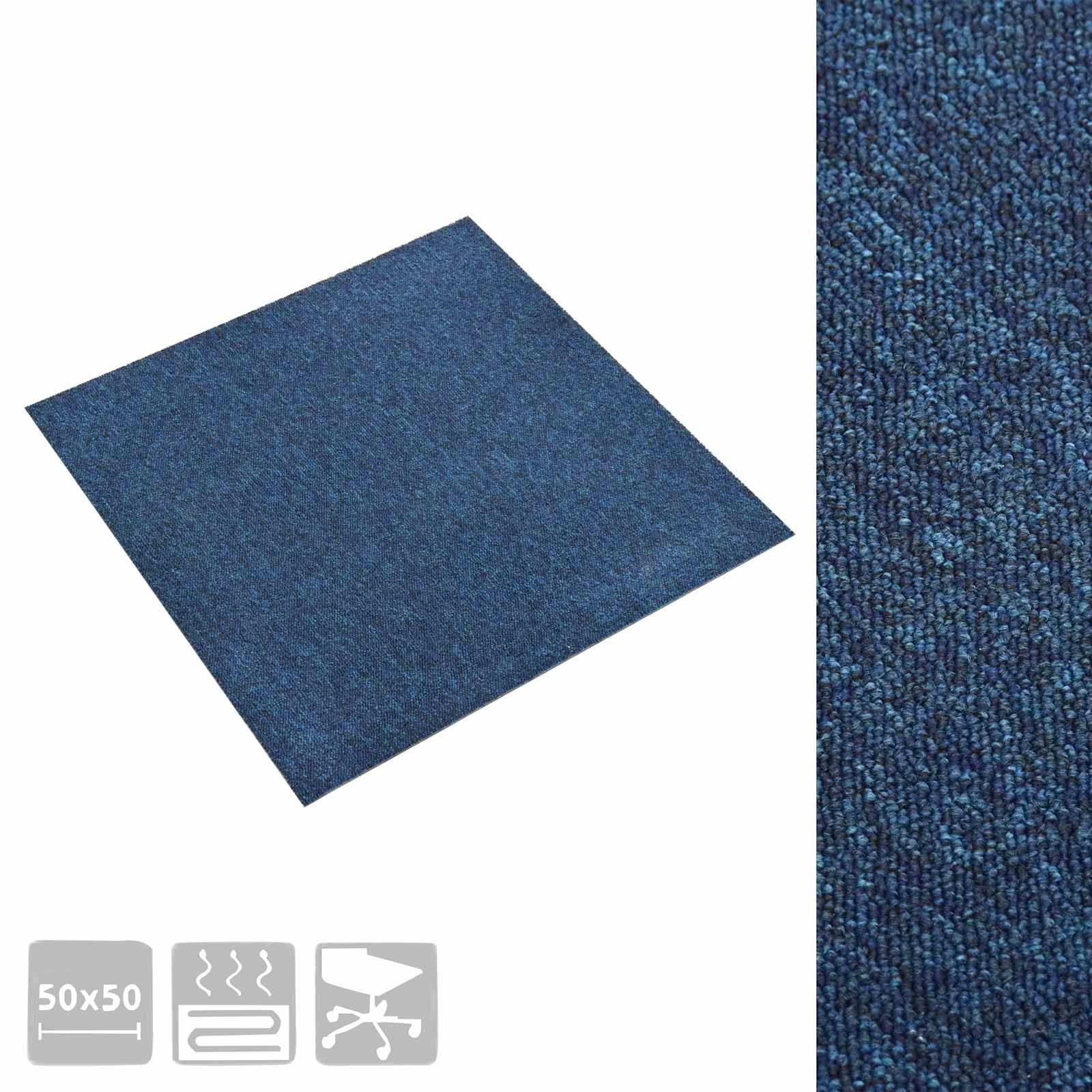 Teppich 20 pcs Dunkelblau 50 x 50 cm 100% Polypropylen