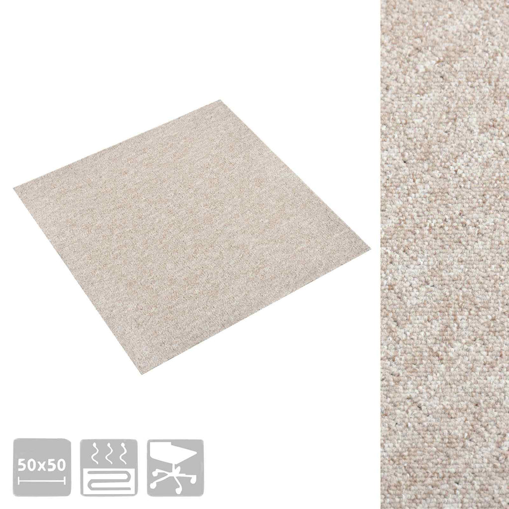 Teppich 20 pcs Hellbeige 50 x 50 cm 100% Polypropylen