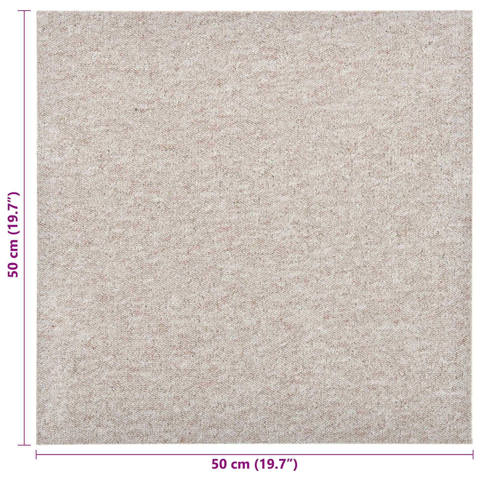 Teppich 20 pcs Hellbeige 50 x 50 cm 100% Polypropylen