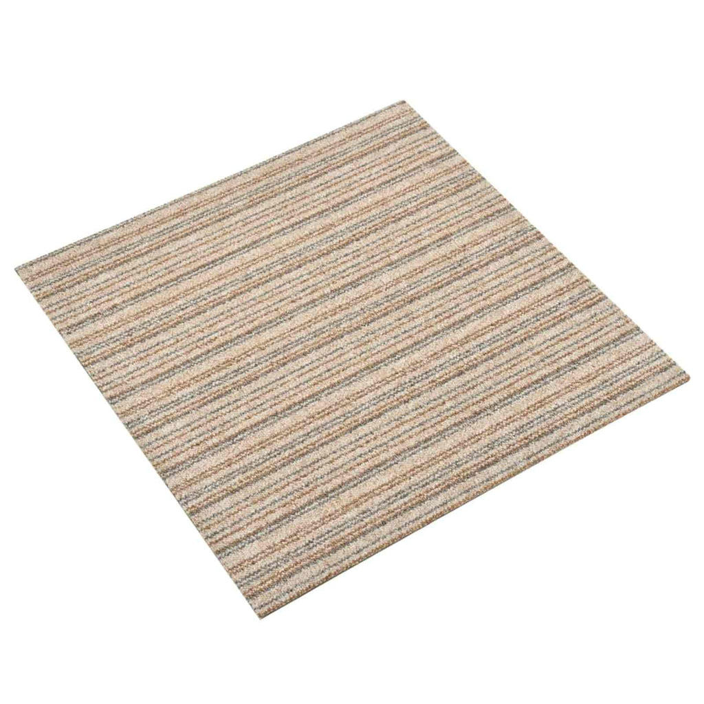 Teppich 20 pcs Gestreiftes Beige 50 x 50 cm 100% Polypropylen