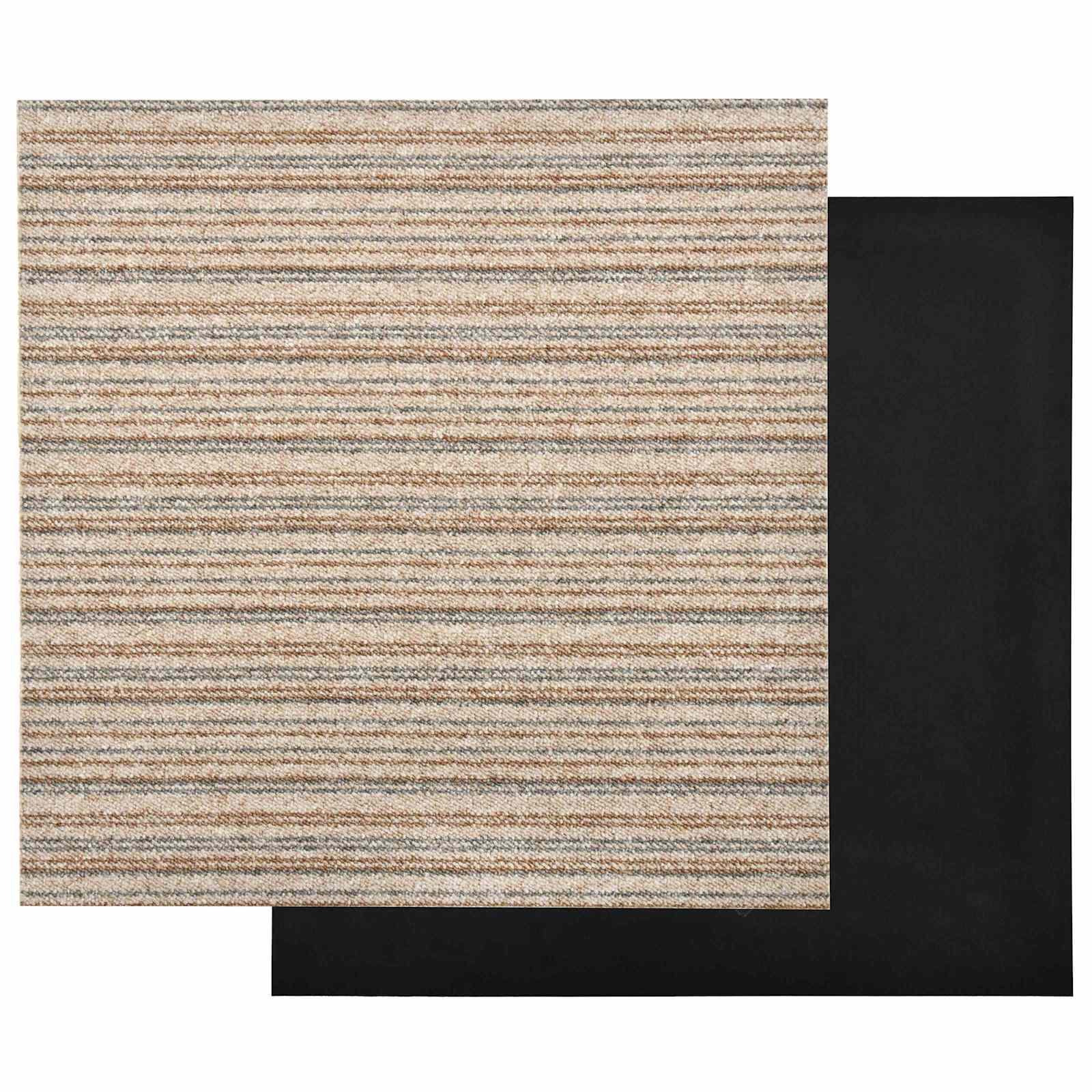 Teppich 20 pcs Gestreiftes Beige 50 x 50 cm 100% Polypropylen