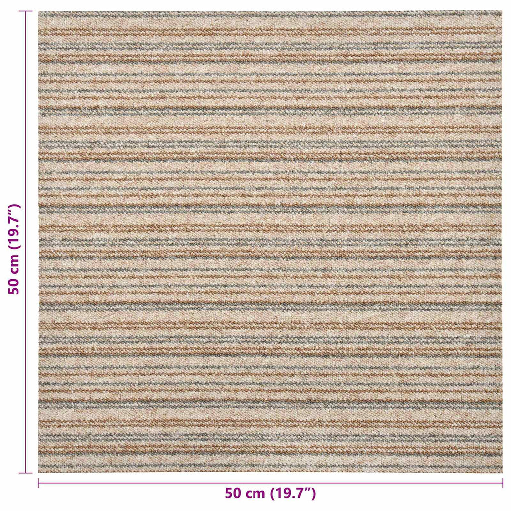Teppich 20 pcs Gestreiftes Beige 50 x 50 cm 100% Polypropylen