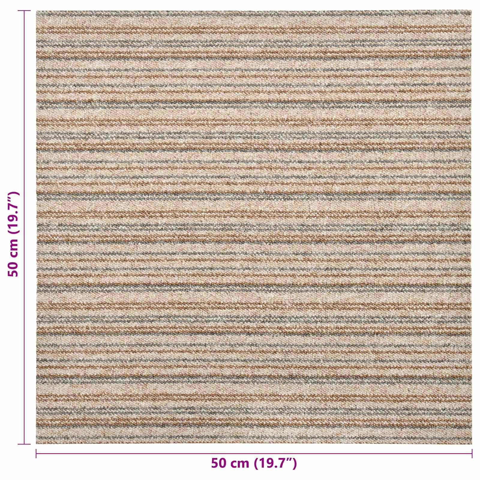 Teppich 20 pcs Gestreiftes Beige 50 x 50 cm 100% Polypropylen