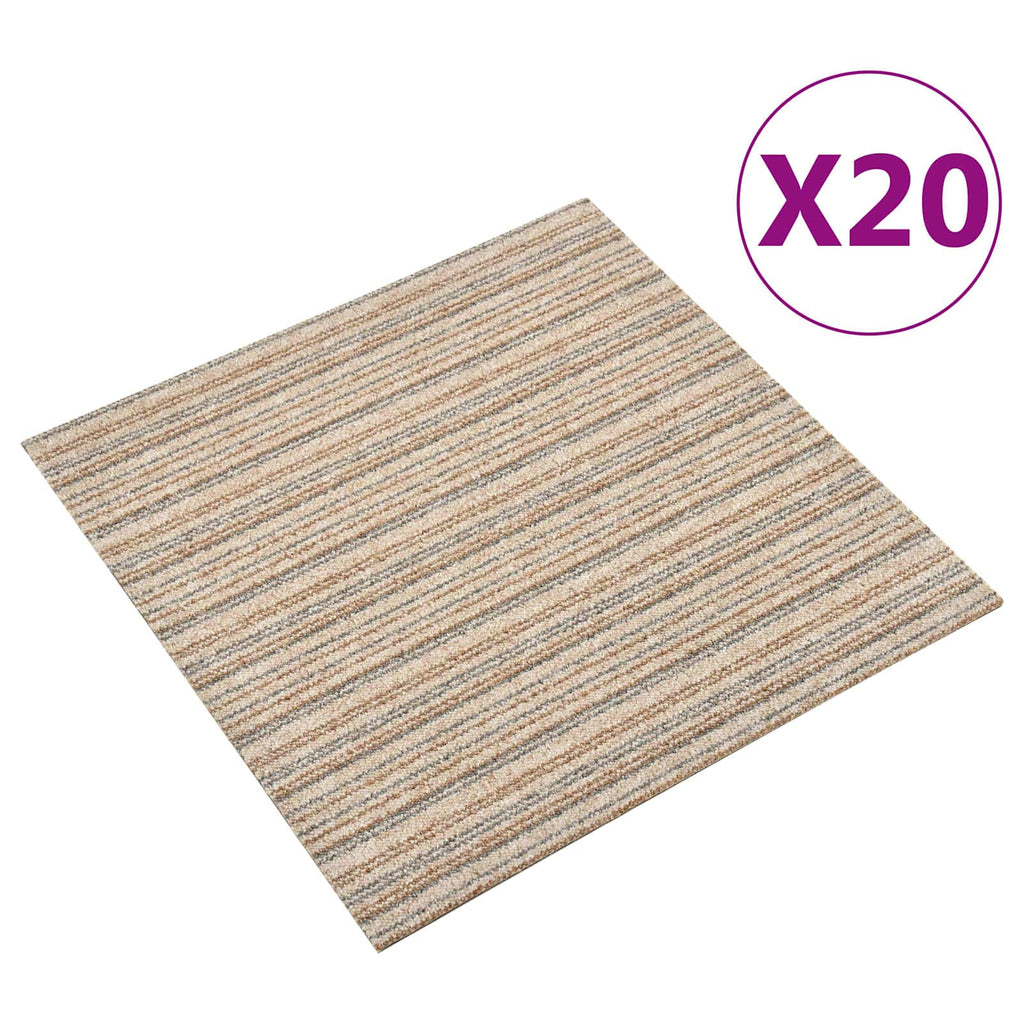Teppich 20 pcs Gestreiftes Beige 50 x 50 cm 100% Polypropylen