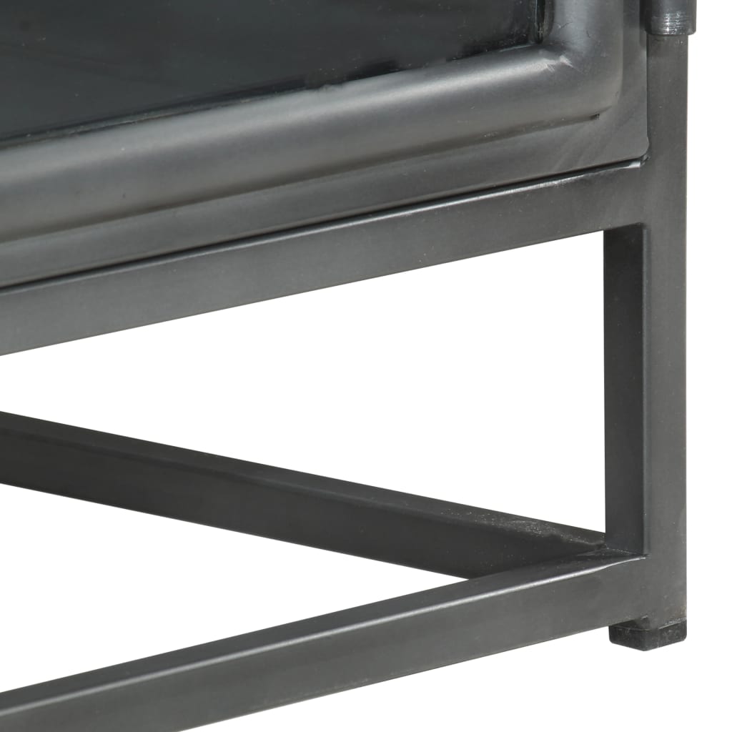Nachttisch Grau 40x30x50 cm Massivholz Akazie