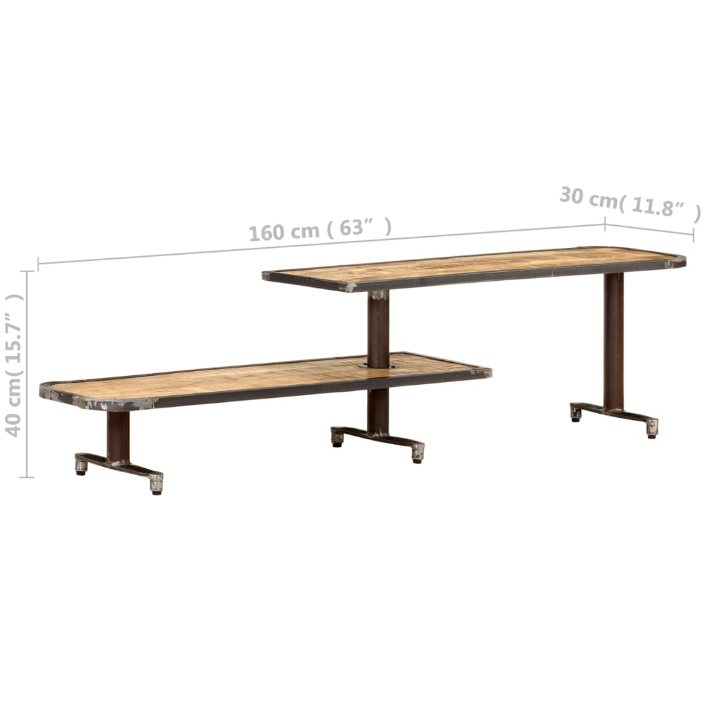 TV-Schrank 160x30x40 cm Massivholz Mango