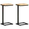 Beistelltische 2 Stk. 31,5x24,5x64,5 cm Raues Mangoholz