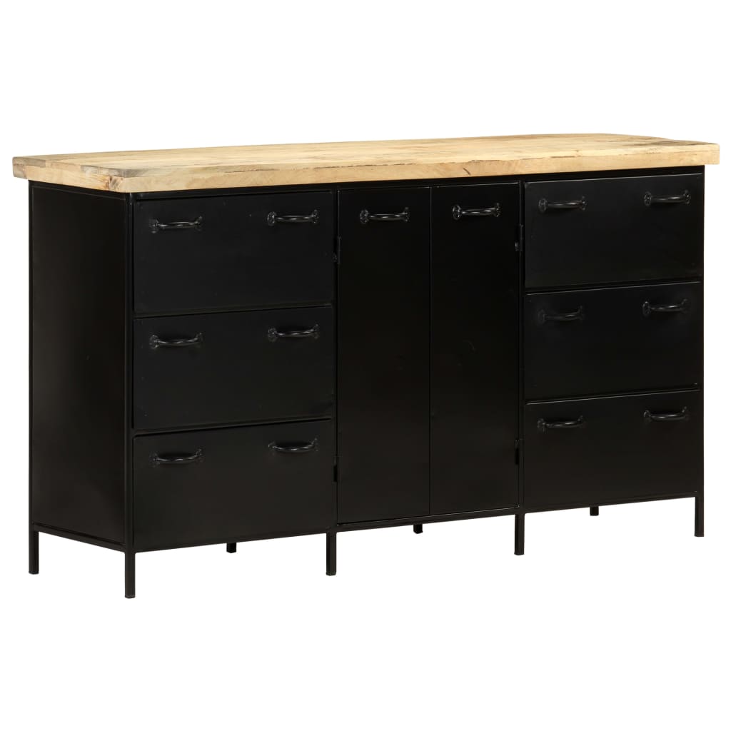 Sideboard 140x38x76 cm Raues Mangoholz