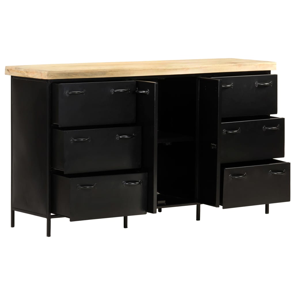 Sideboard 140x38x76 cm Raues Mangoholz