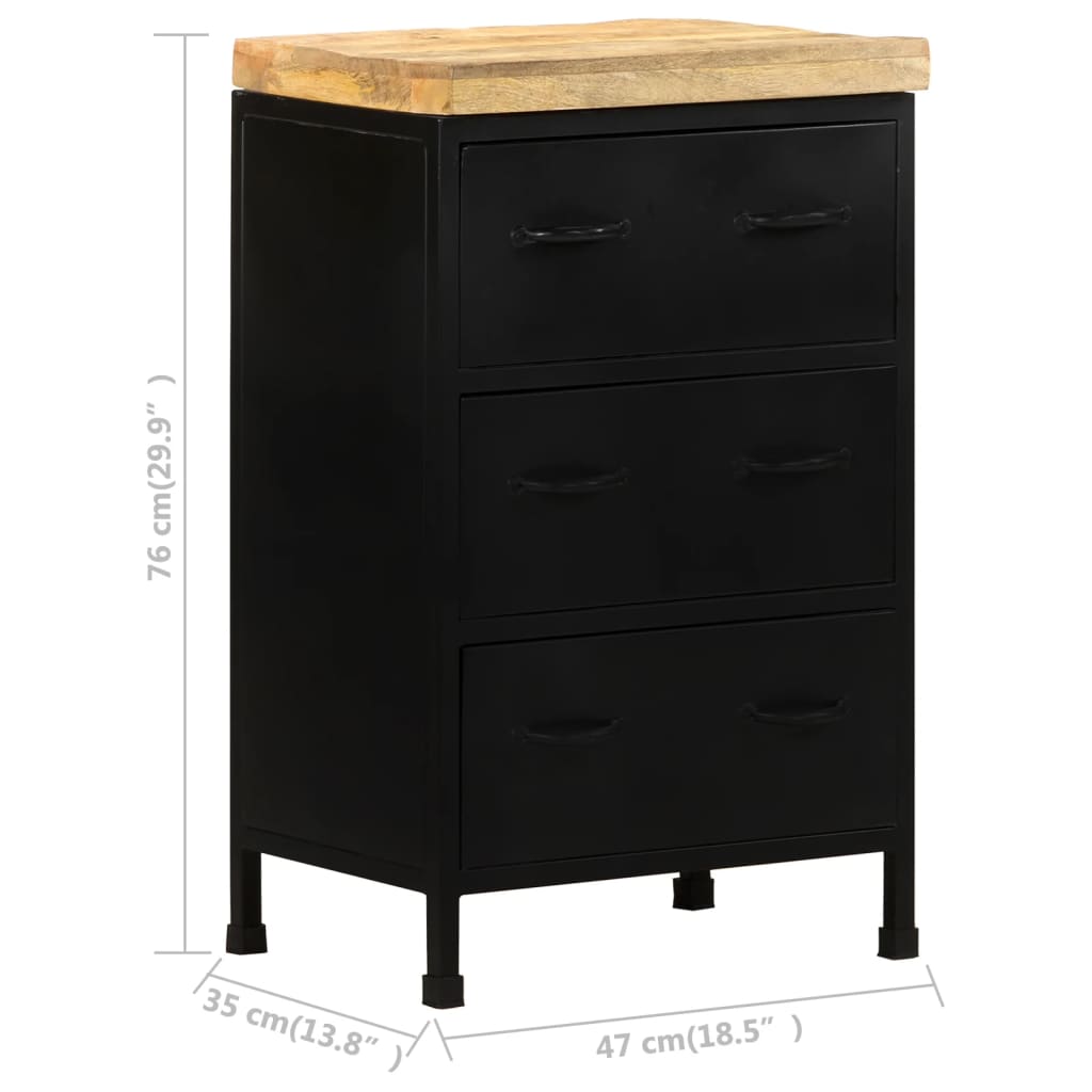 Sideboard 47x35x76 cm Raues Mangoholz
