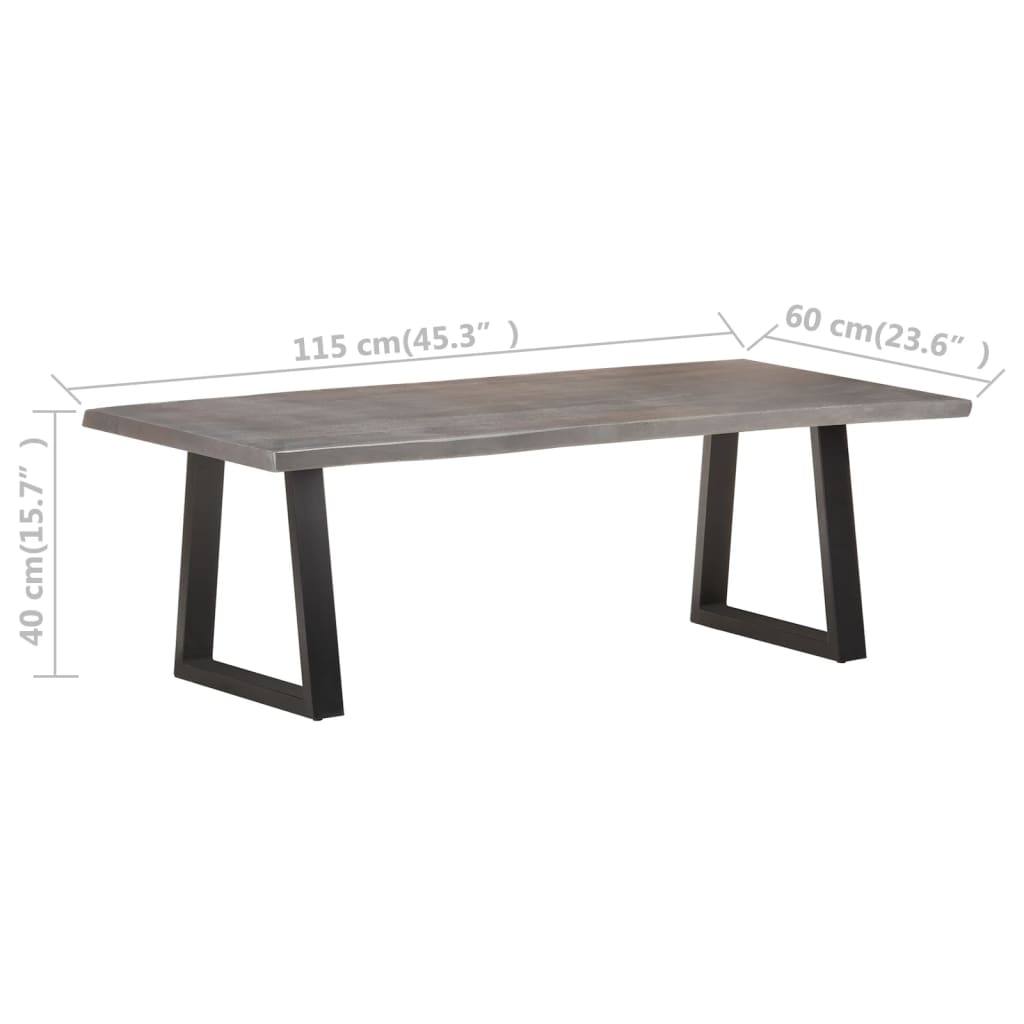 Couchtisch mit Baumkanten 115x60x40 cm Massivholz Akazie