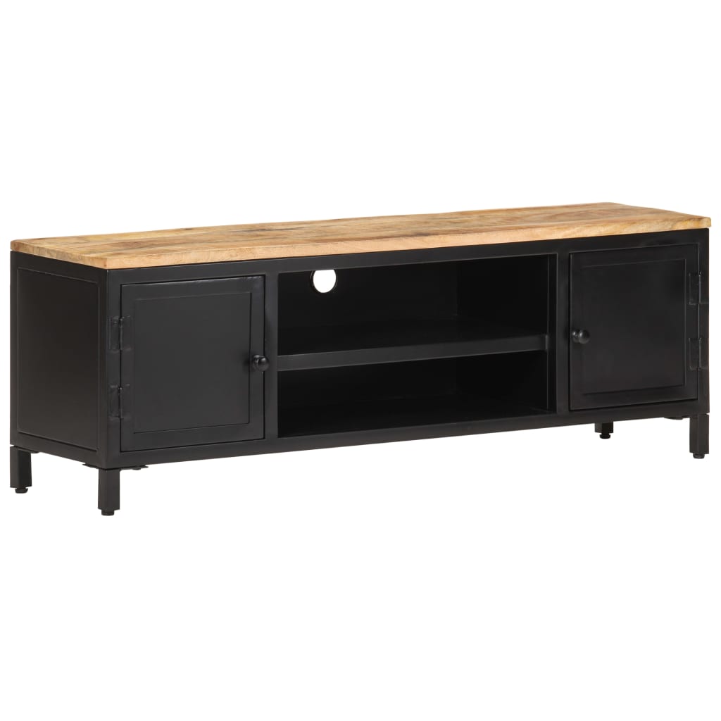 TV-Schrank 120x30x40 cm Raues Mango-Massivholz