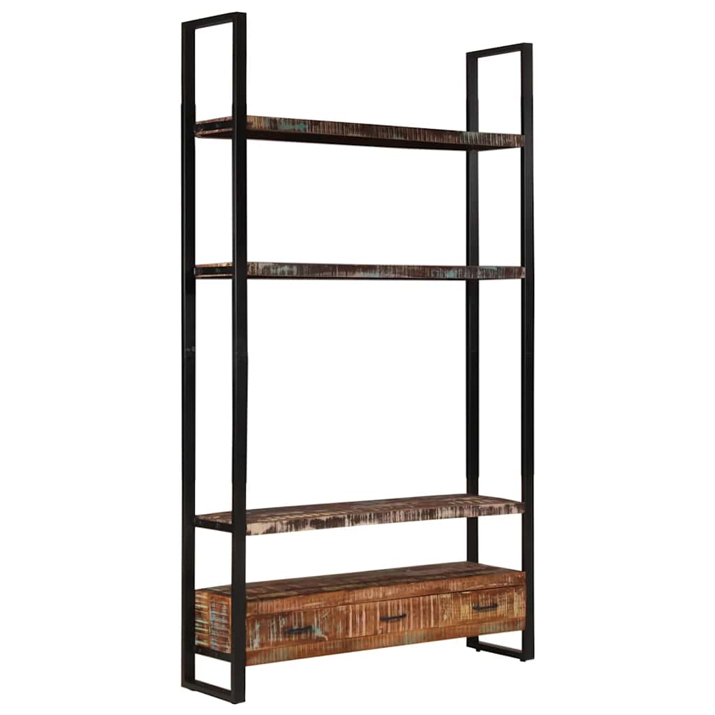 Bücherregal 118x30x200 cm Massives Altholz