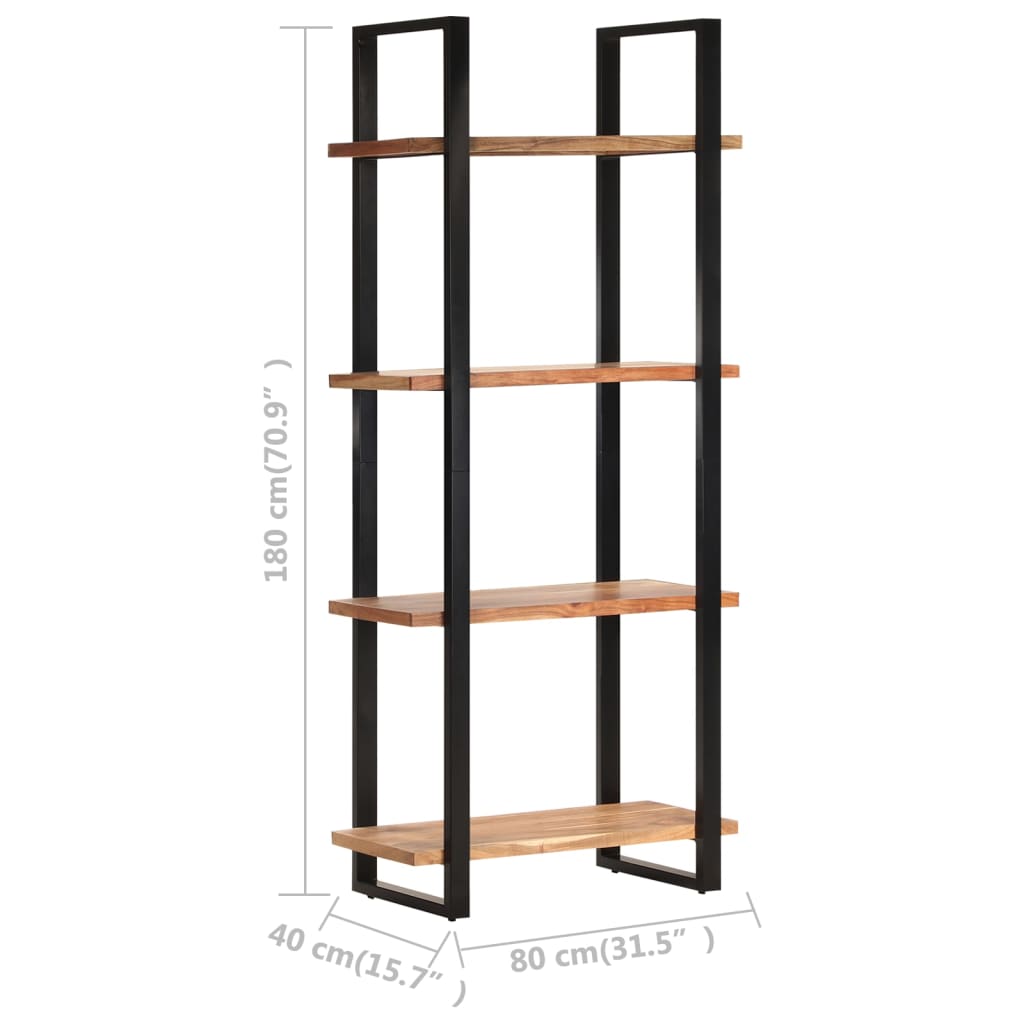 Bücherregal mit 4 Regalböden 80x40x180 cm Akazie Massivholz