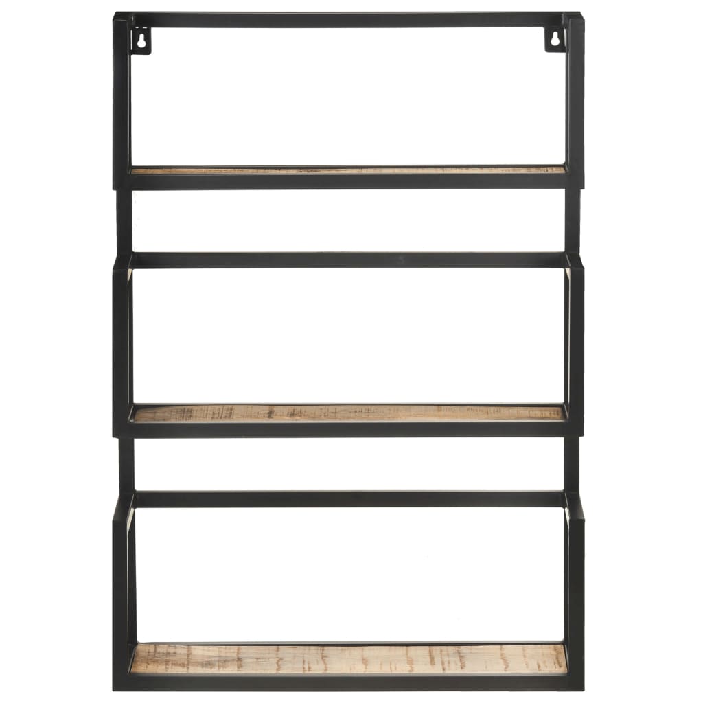 Wandregal 60x20x85 cm Raues Mangoholz