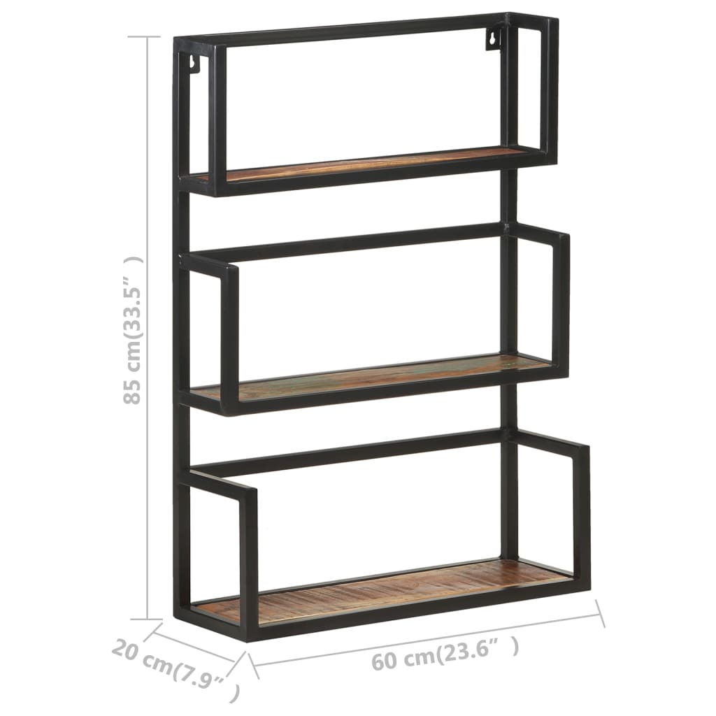 Wandregal 60x20x85 cm Altholz Massiv