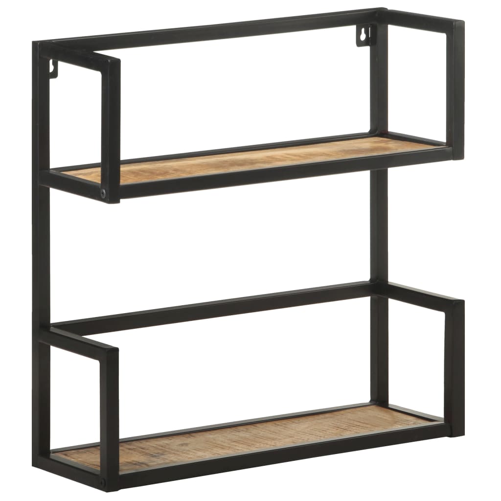 Wandregal 60x20x60 cm Raues Mangoholz