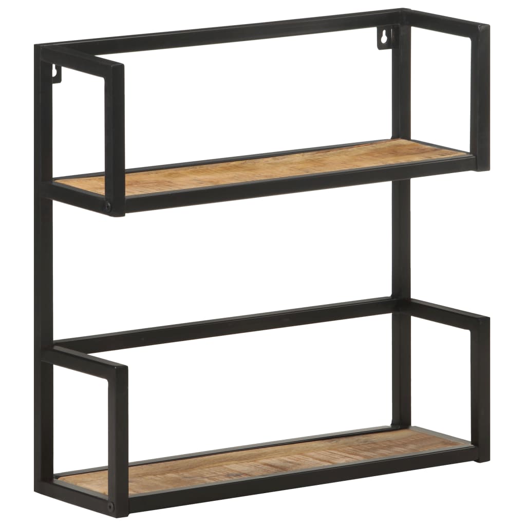 Wandregal 60x20x60 cm Raues Mangoholz