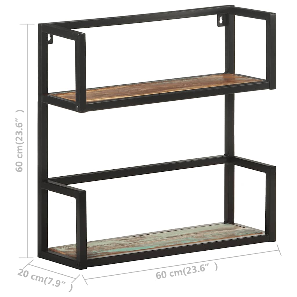 Wandregal 60x20x60 cm Altholz Massiv