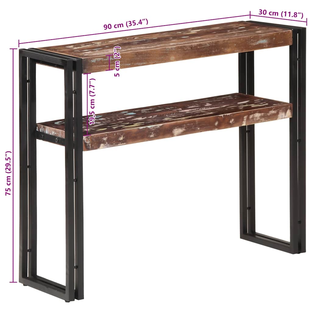 Konsolentisch 90x30x75 cm Altholz Massiv