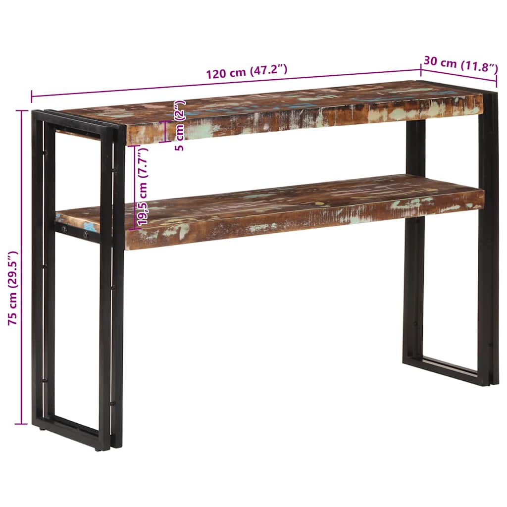Konsolentisch 120x30x75 cm Altholz Massiv