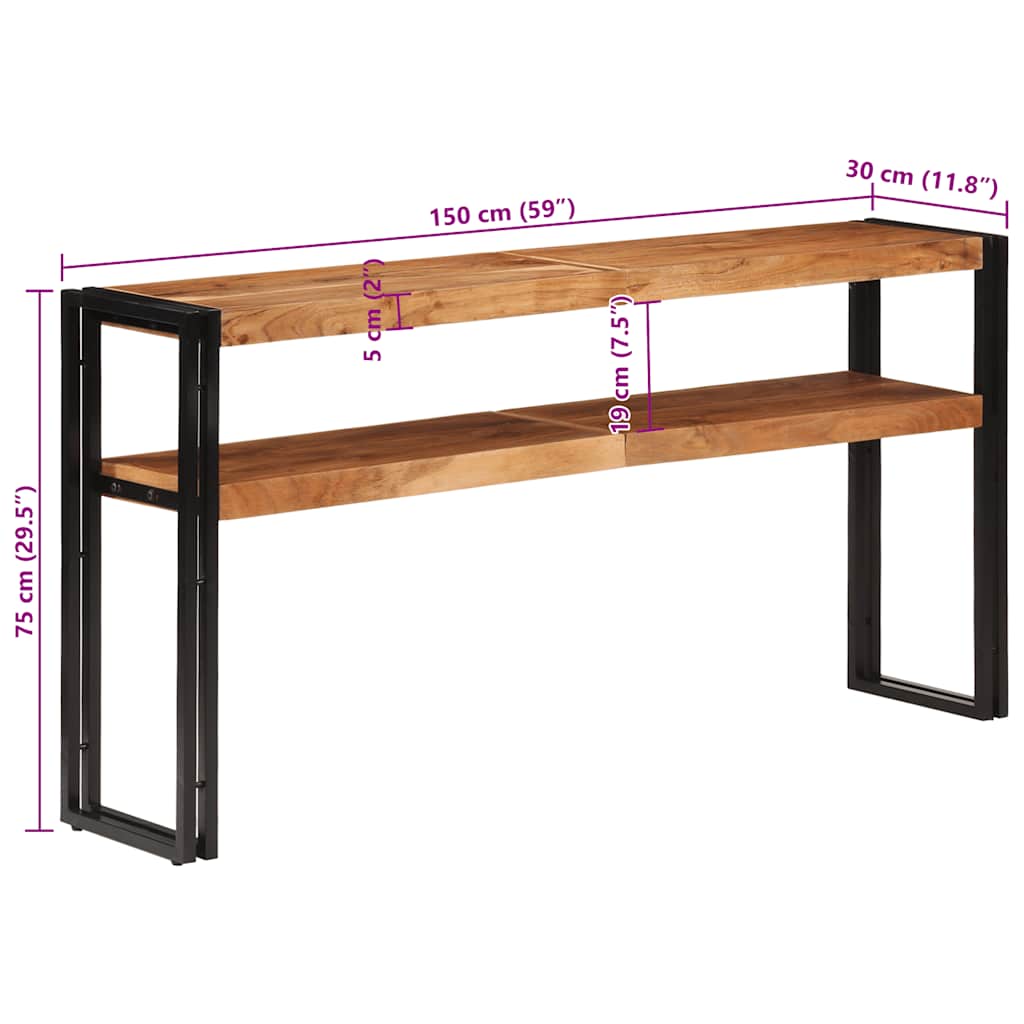Konsolentisch 150x30x75 cm Akazie Massivholz