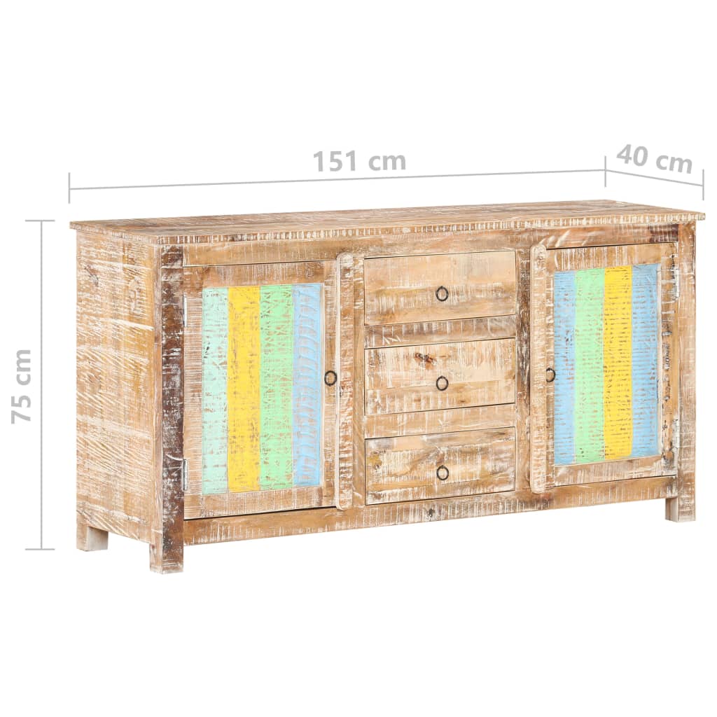 Sideboard 151x40x75 cm Raues Akazienholz