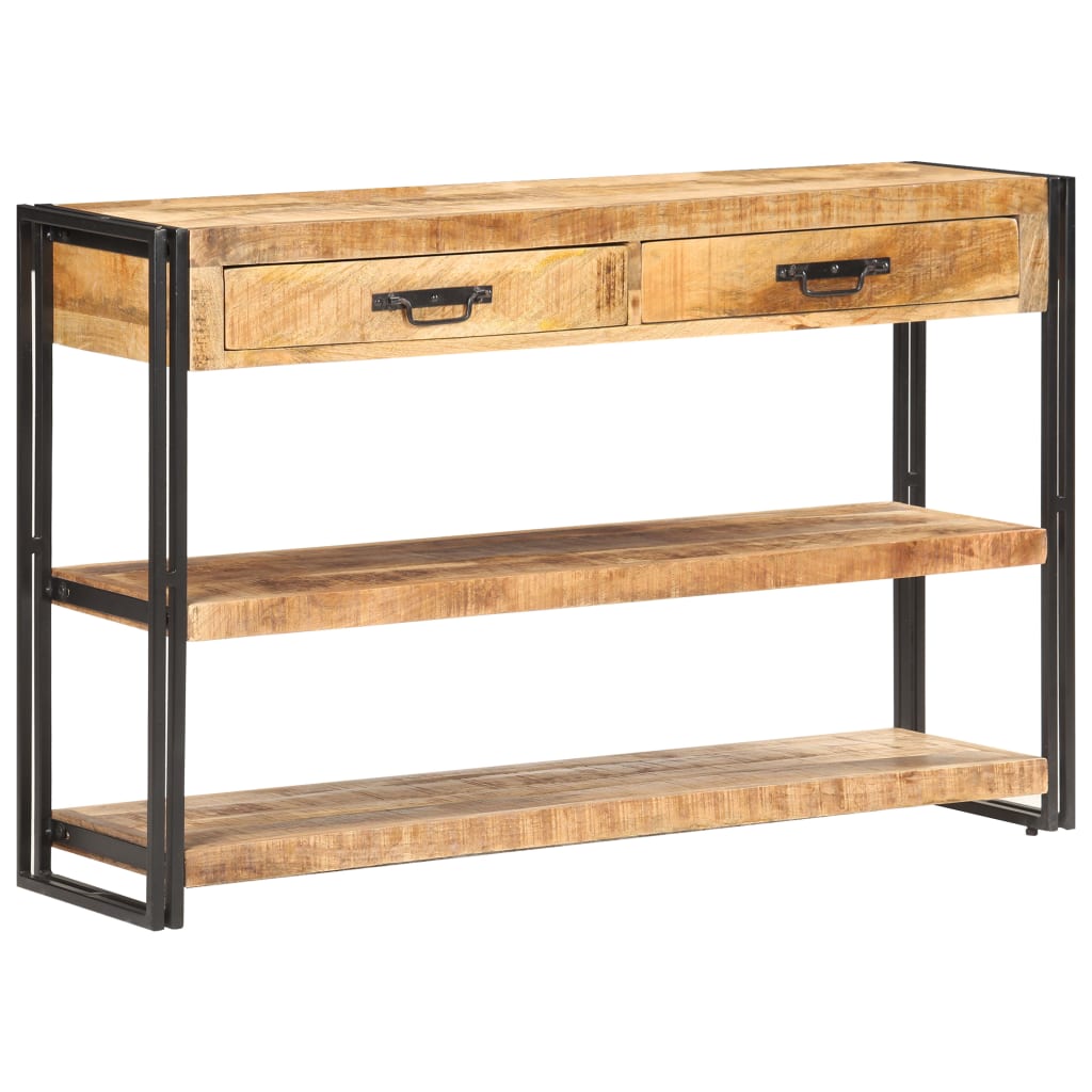 Sideboard 120x30x75 cm Raues Mango-Massivholz
