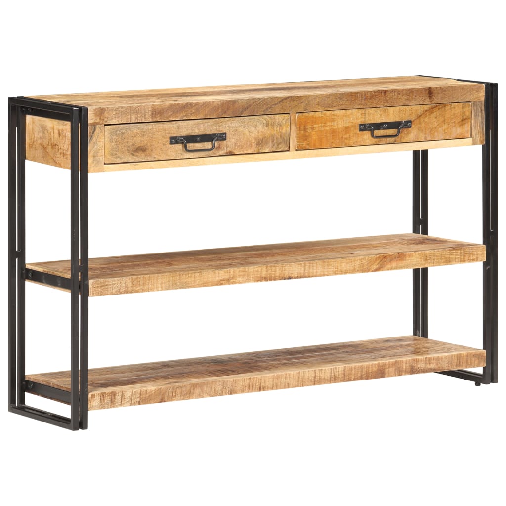 Sideboard 120x30x75 cm Raues Mango-Massivholz