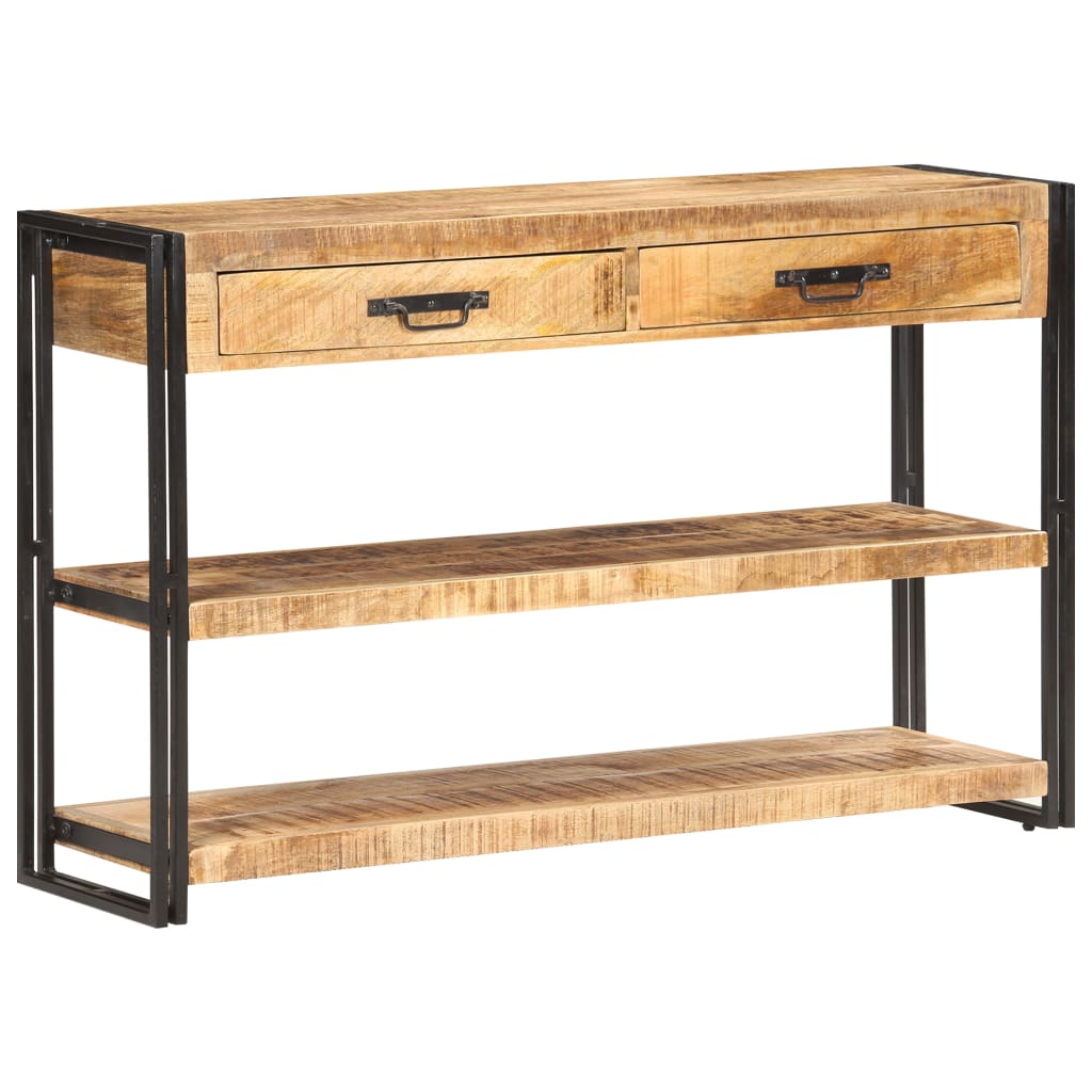 Sideboard 120x30x75 cm Raues Mango-Massivholz