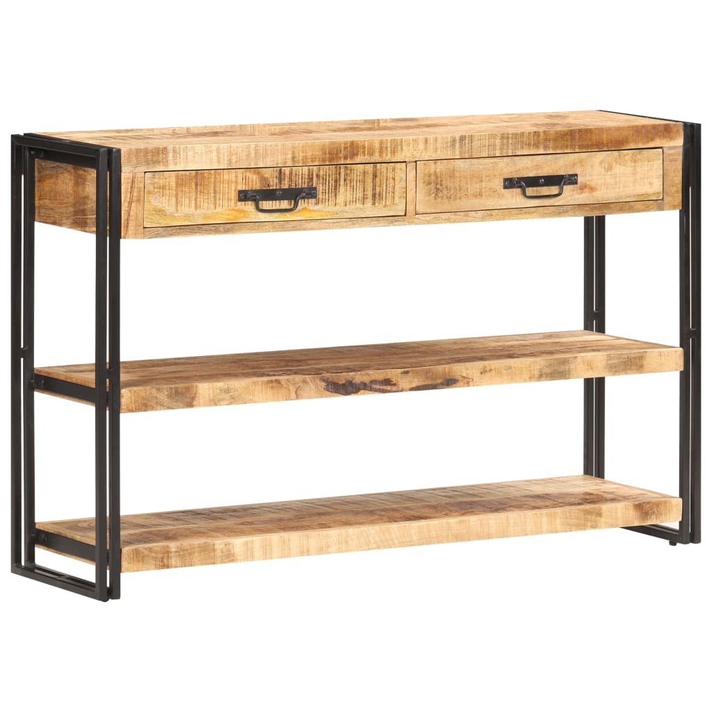 Sideboard 120x30x75 cm Raues Mango-Massivholz
