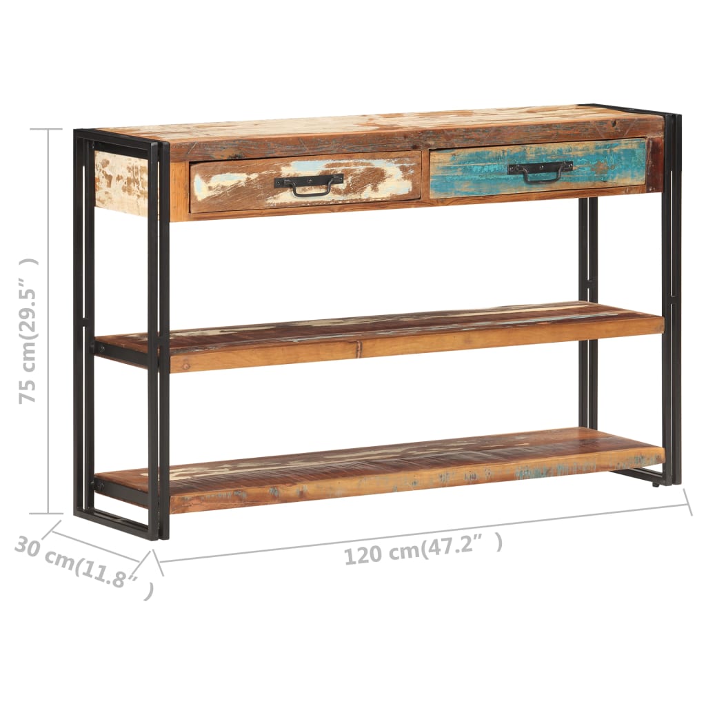 Sideboard 120x30x75 cm Recyceltes Massivholz