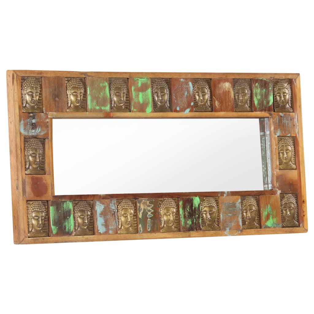 Spiegel mit Buddha-Verzierung 110x50 cm Recyceltes Massivholz