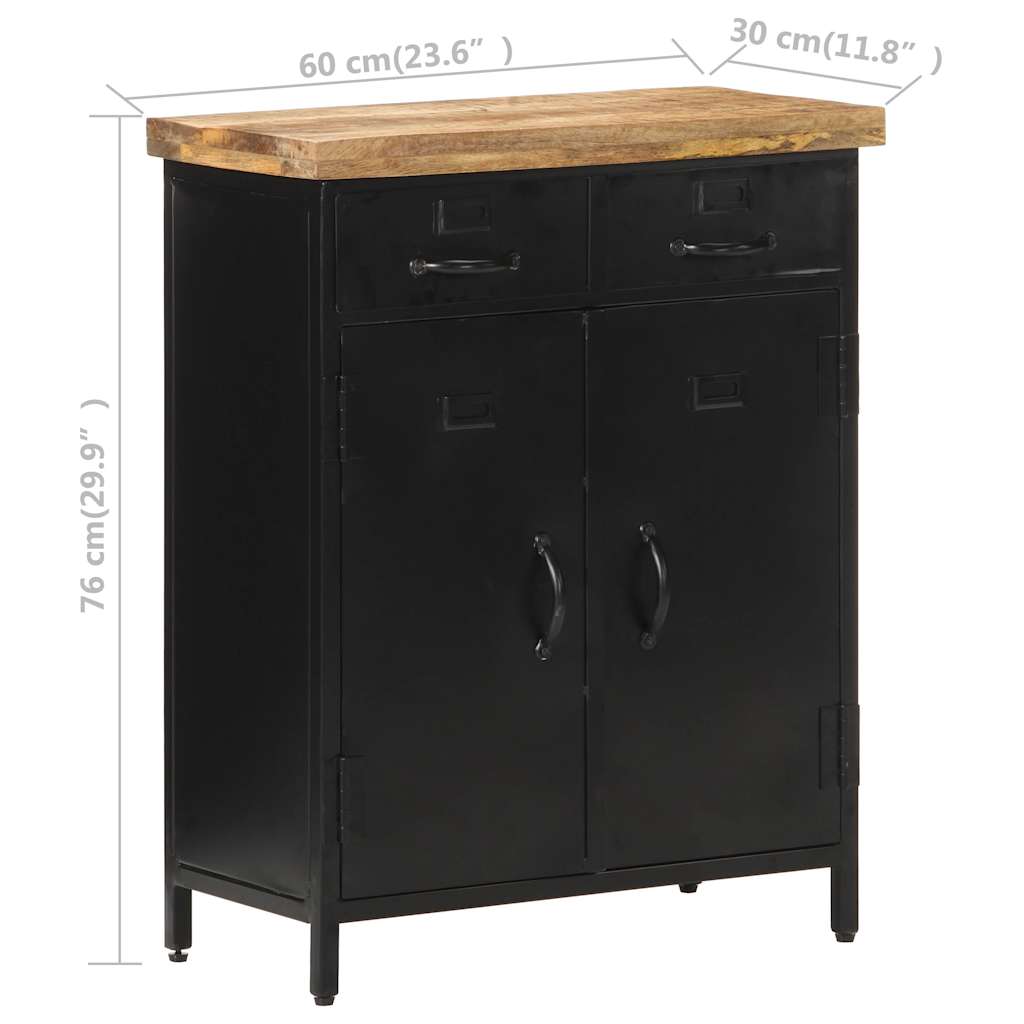 Sideboard 60x30x76 cm Raues Mangoholz