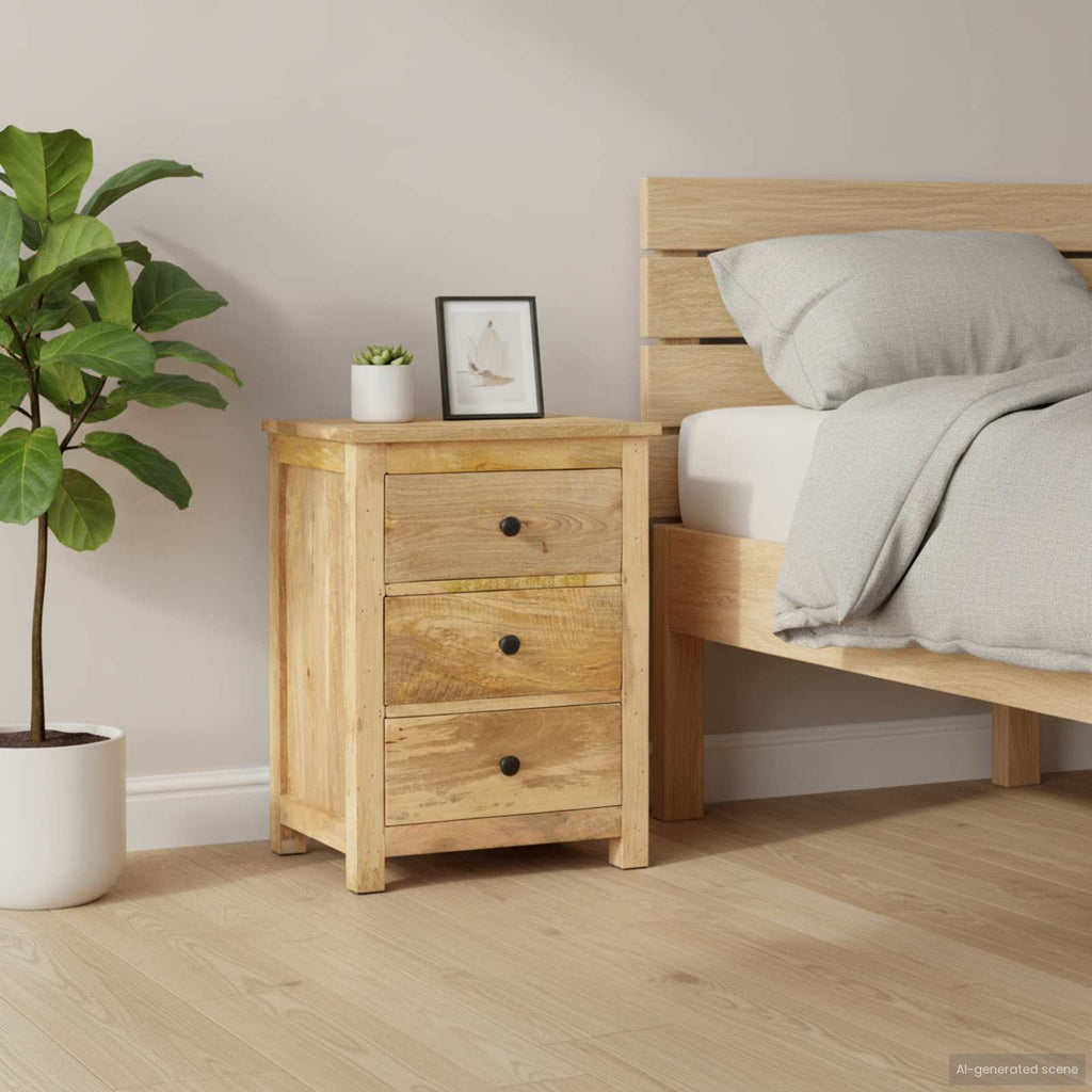 Nachttisch 45x35x60 cm Massivholz Mango