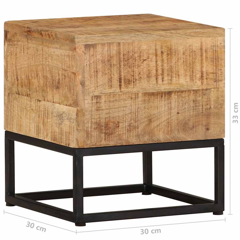 Beistelltisch 30x30x33 cm Raues Mangoholz