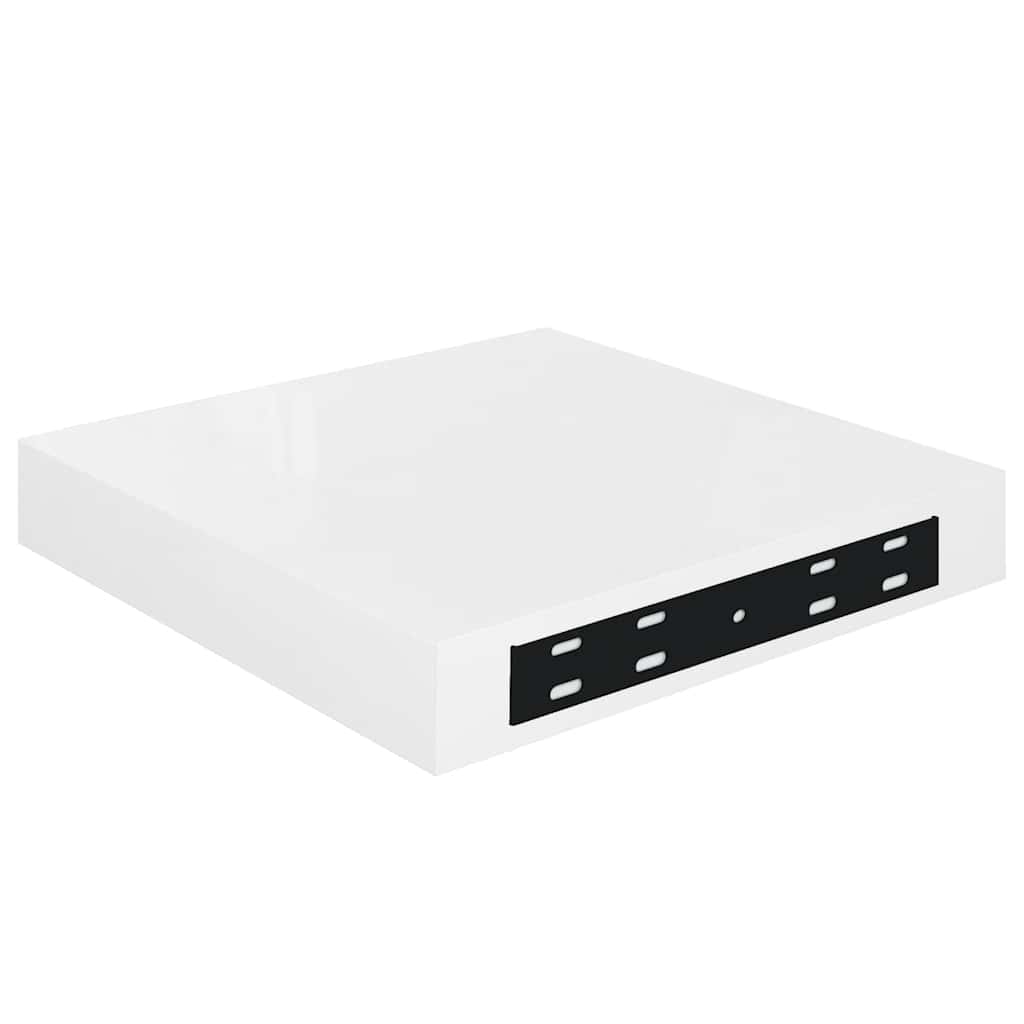 Schweberegale 4 Stk. Hochglanz-Weiß 23x23,5x3,8 cm MDF