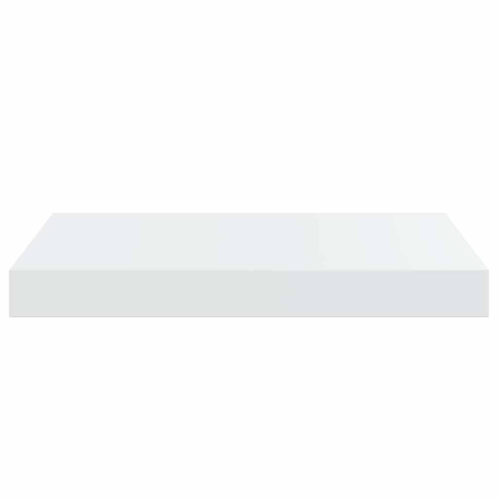 Schweberegale 2 Stk. Hochglanz-Weiß 40x23x3,8 cm MDF